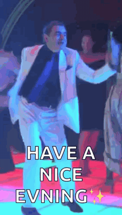 Man in Suit Dancing Saying Have a Nice Evening