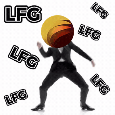 Man In Suit Dancing With Ball Saying LFG GIF