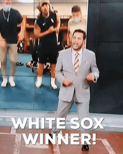 Man In Suit Dancing With White Sox Winner GIF