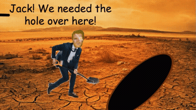 Man In Suit Digging Hole Saying Jack We Needed The Hole GIF