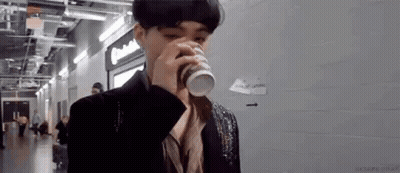 Man In Suit Drinking Coffee GIF