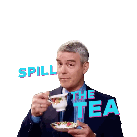 Man In Suit Drinking From Cup With The Tea Words Sticker