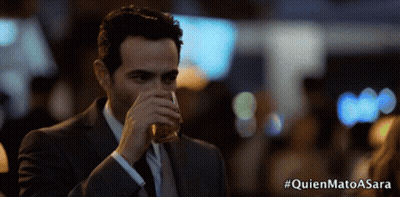 Man In Suit Drinking From Glass Quienmatoasara GIF