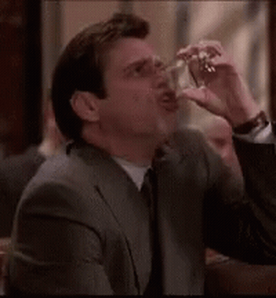 Man In Suit Drinking Glass Of Water GIF