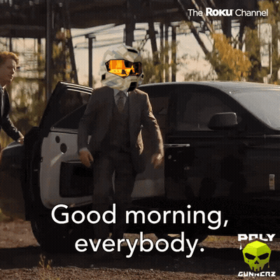 Man In Suit Exiting Car Saying Good Morning Everybody GIF