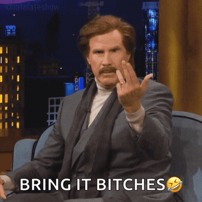 Man In Suit Giving Middle Finger Saying Bring It Bitches GIF