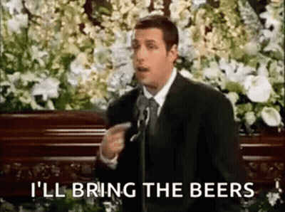 Man In Suit Giving Speech At Funeral Pointing At Camera GIF