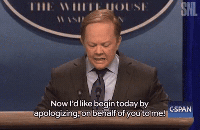 Man In Suit Giving Speech In Front Of White House Sign GIF