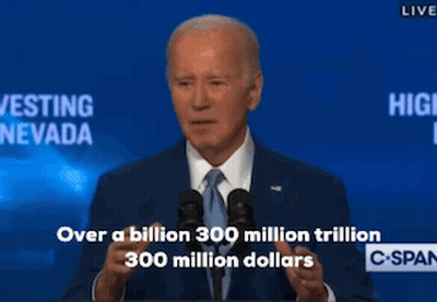 Man In Suit Giving Speech Over A Billion 300 Million Trillion 300 Million Dollars GIF