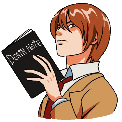 Man In Suit Holding Death Note Sticker
