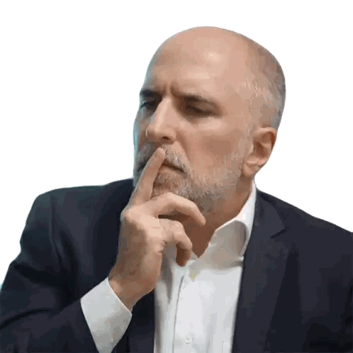 Man In Suit Holding Finger To Mouth Sticker
