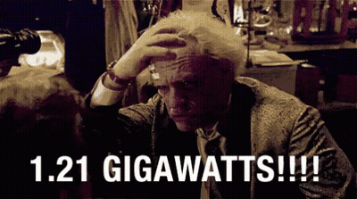 Man In Suit Holding Forehead Saying 1.21 Gigawatts GIF
