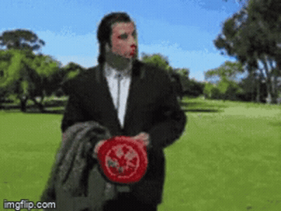 Man In Suit Holding Frisbee Imgflip.com GIF
