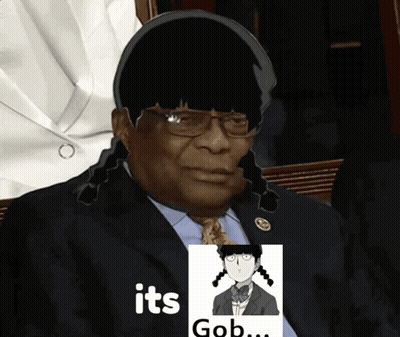 Man In Suit Holding Girl With Pigtails Saying It's Gob GIF