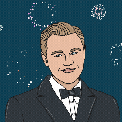 Man In Suit Holding Glass Of Champagne GIF