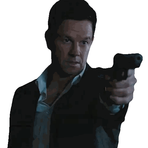Man In Suit Holding Gun Sticker