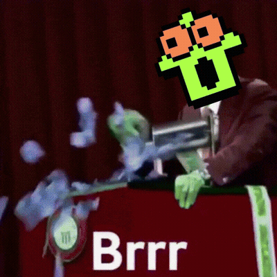 Man In Suit Holding Gun In Front Of Brrr Can GIF