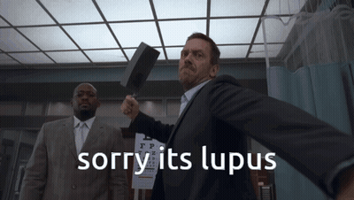 Man In Suit Holding Hammer Sorry Its Lupus GIF