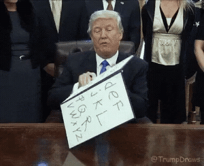 Man In Suit Holding Paper With JKL GIF