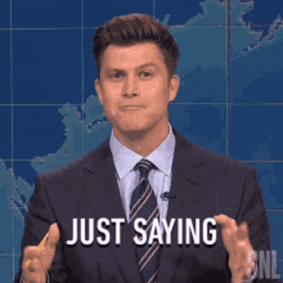 Man In Suit Holding Pencil Says Just Saying GIF