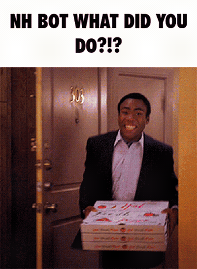 Man In Suit Holding Pizza At Door 303 GIF