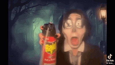Man In Suit Holding Raid Insecticide GIF