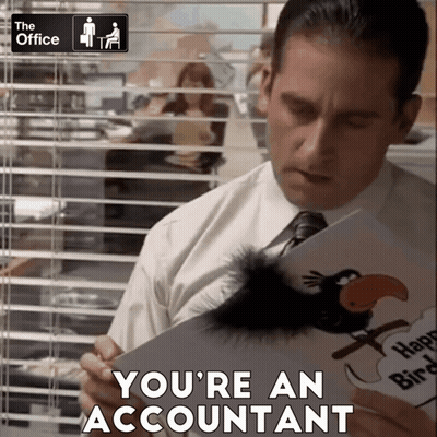 Man In Suit Holding Stuffed Bird Saying You're An Accountant GIF