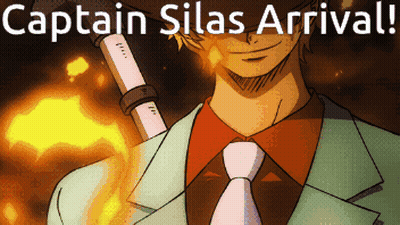Man in Suit Holding Sword Captain Silas Arrival
