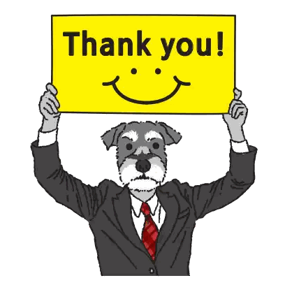 Man In Suit Holding Thank You Sign Sticker