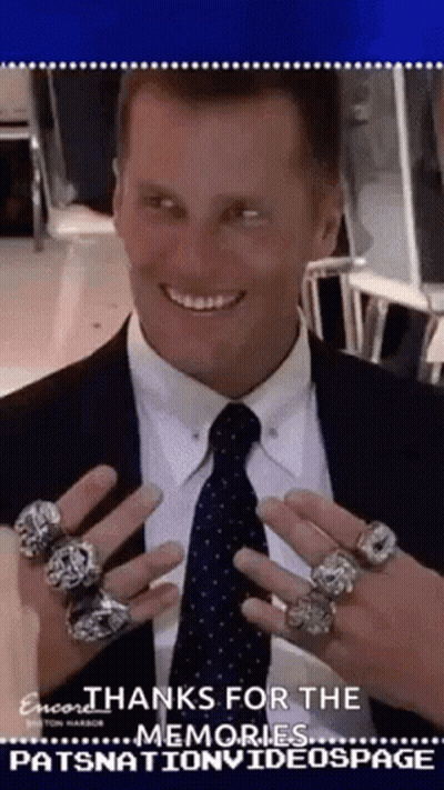Man In Suit Holding Up Rings On Fingers GIF