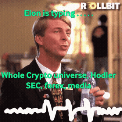 Man In Suit Holding Water Saying Elon Is Typing GIF