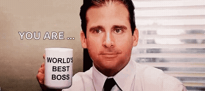 Man In Suit Holding World's Best Boss Mug GIF