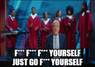 Man In Suit In Front Of Choir Saying F F F Yourself Just Go F Yourself GIF