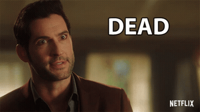 Man In Suit In Front Of Dead Sign GIF