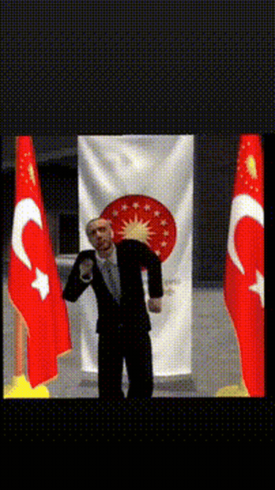 Man In Suit In Front Of Flag Letter C GIF