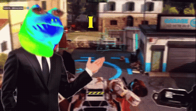 Man In Suit In Front Of Garage Video Game GIF