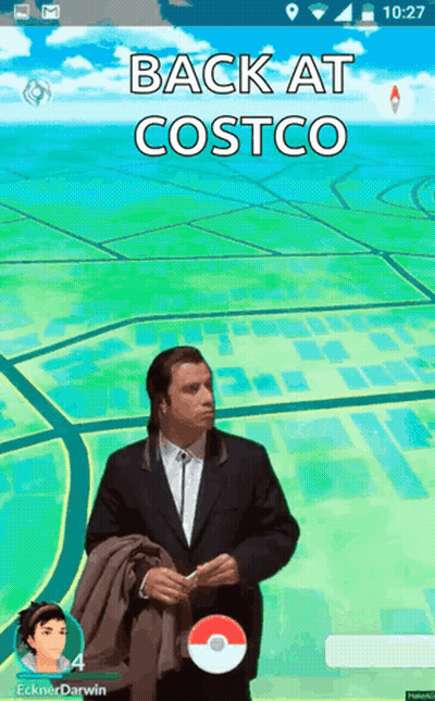 Man In Suit In Front Of Map Back At Costco GIF