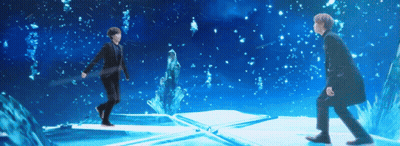 Man In Suit In Snowy Room GIF