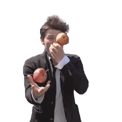 Man In Suit Juggling Apples Sticker
