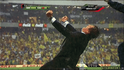 Man In Suit Jumping At Coca-Cola Soccer Game GIF