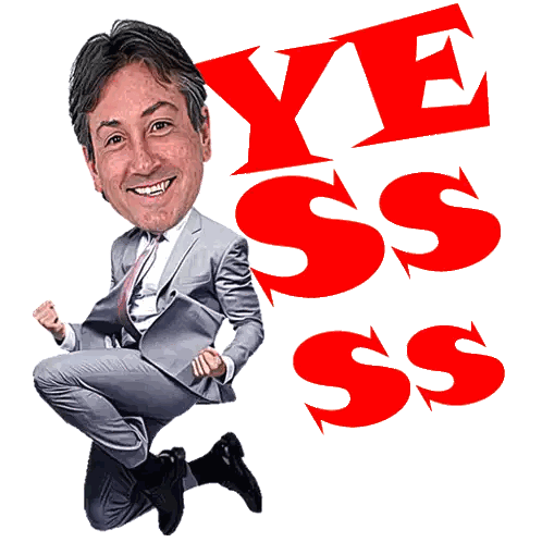 Man In Suit Jumping With Ye Ss Ss Sticker