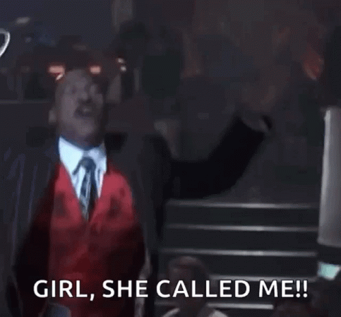 Man In Suit Laughing And Saying Girl She Called Me GIF