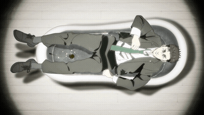 Man In Suit Laying In Bathtub GIF