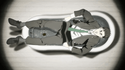 Man In Suit Laying In Bathtub GIF
