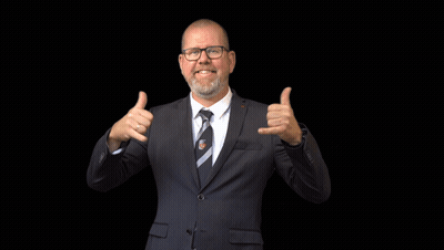 Man In Suit Looking Down With Brand Manager GIF