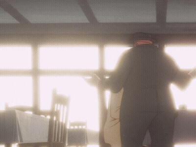 Man In Suit Looking Out Window GIF
