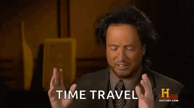 Man In Suit Making Face Saying Time Travel GIF