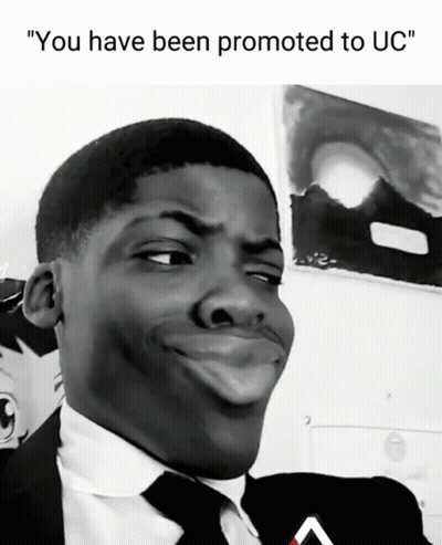 Man In Suit Making Funny Face Promoted To UC GIF
