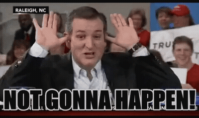 Man In Suit Making Funny Face Saying Not Gonna Happen GIF