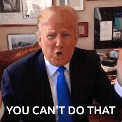 Man In Suit Making Funny Face Saying You Can't Do That GIF